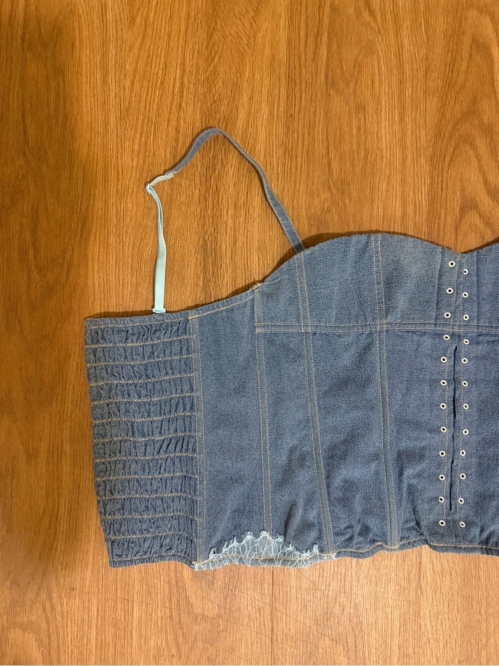 Victoria's Secret Blue Denim Korsett Top - Picture 2 of 4